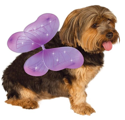 Rubies Pet Costume Fairy Wings Purple Medium to Large