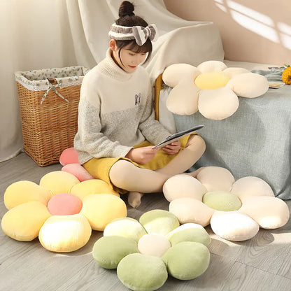 Soft Cartoon Flower Plush Pillow
